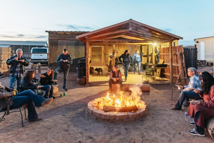 From Las Vegas: Desert Sunset Horseback Ride with BBQ Dinner - Campfire Dinner and Ranch Animals