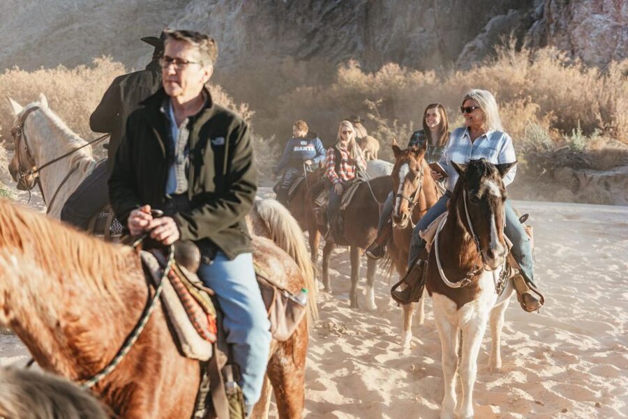 From Las Vegas: Desert Sunset Horseback Ride with BBQ Dinner - Getting Saddled Up at the Ranch