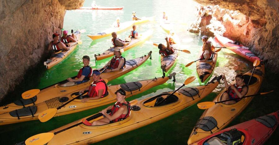 From Las Vegas: Emerald Cave Kayak Tour with Shuttle Pickup - The hike and the view over Black Canyon