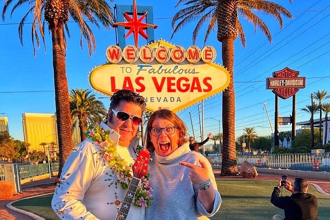 Hoover Dam Walk-On-Top Tour w/ Seven Magic Mountains & Vegas Sign - A quick photo at the Las Vegas sign