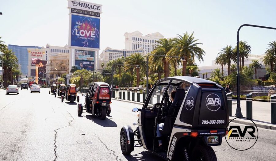 Las Vegas: Self-Drive Strip Tour in an Electric EVR car - Hotels, casinos and the Bellagio Fountains