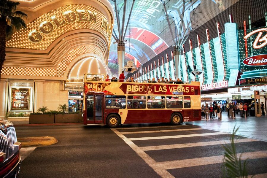 Las Vegas: Sightseeing Night Tour by Open-top Bus - The Strip from the open upper deck