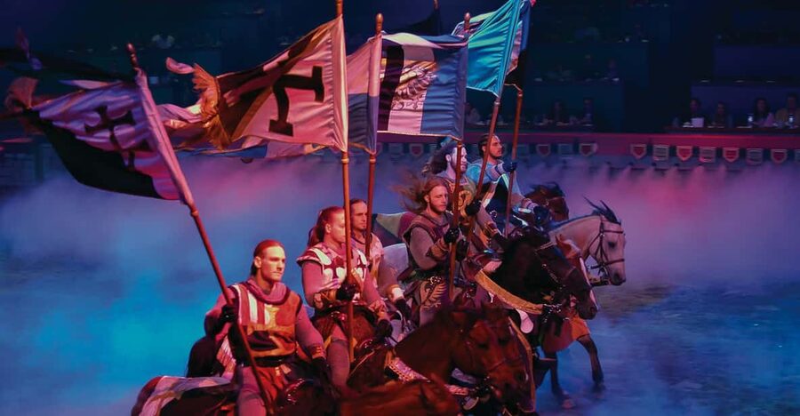 Las Vegas: Tournament of Kings Show at Excalibur - A dirt arena, not a distant stage