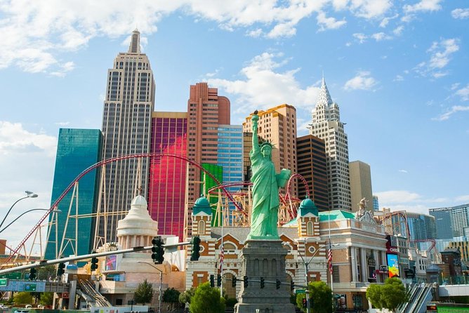 The Big Apple Coaster at New York New York Hotel and Casino - A high-speed ride above the Las Vegas Strip